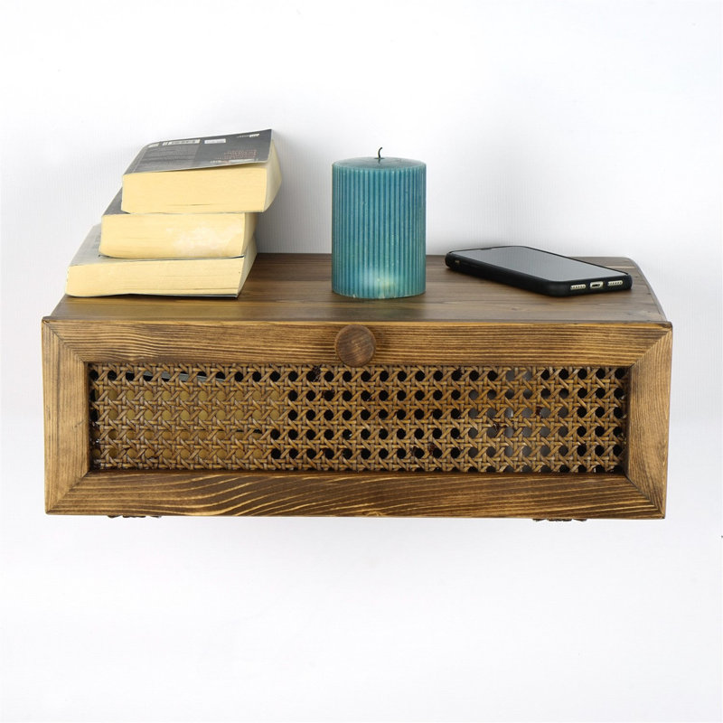 Solid Wood Accent Shelf, Brown