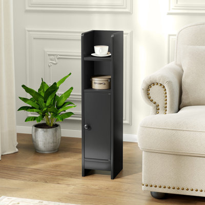 Petite armoire de rangement pour salle de bain avec porte et étagères réglables