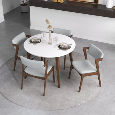 Tipler 4 - Person Solid Wood Top Four Leg Dining Set