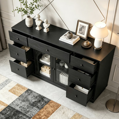 Cabinet with storage for living and dining room entrance