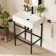 Ceramic White Rectangular Single Faucet Hole 24 in Console Bathroom Sink with Overflow