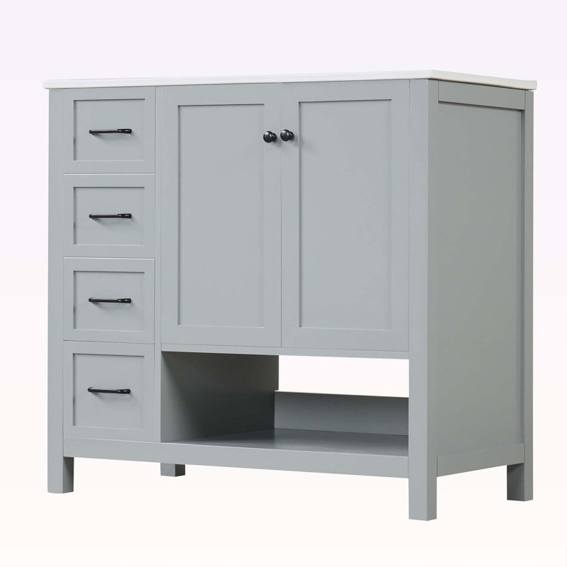36" Bathroom Vanity with Sink Top, Gray