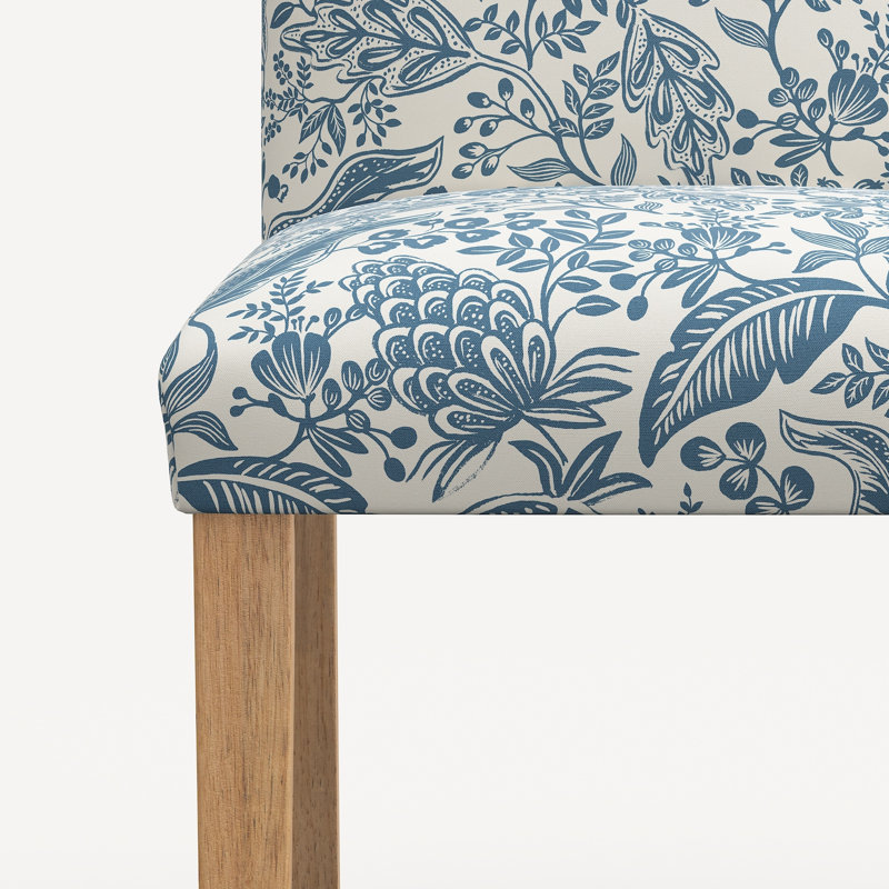 Rifle Paper Co. x Cloth & Company Lorraine Dining Chair, Rpc Pomegranate Blue Linen
