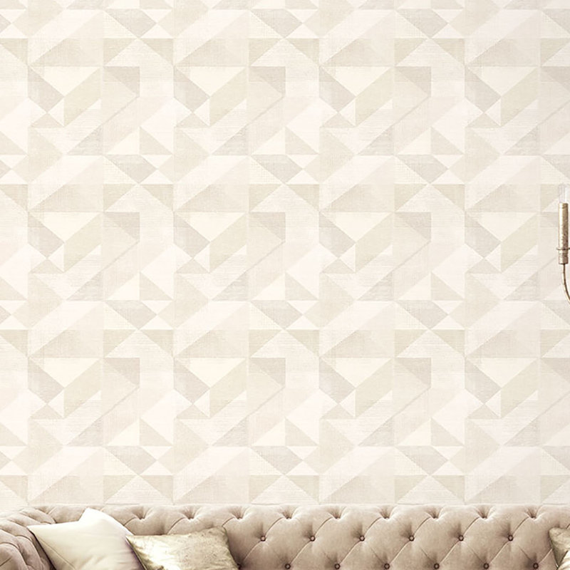 Geometrix 10m x 52.8cm Satin Wallpaper Roll, Beige