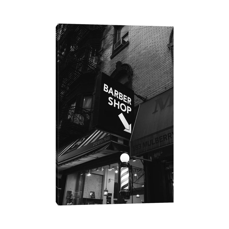 Manhattan Barber Shop by Bethany Young - Print on Canvas, Wrapped Canvas, 66.04cm H x 45.72cm W x 1.91cm D