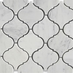 12” x 12” Carrara White Lantern Mosaic Marble Tile Sheets Polished for Wall and Floor