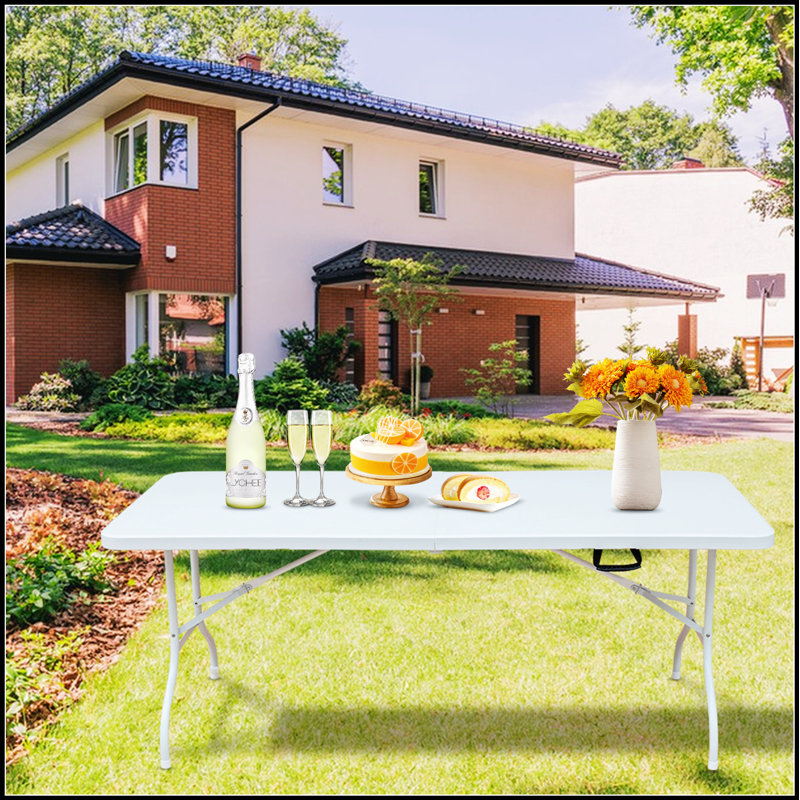Table pliante portative de 6 pi avec un poids élevé, idéale pour le camping, les pique-niques et les fêtes, imperméable et durable