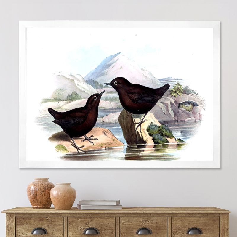 Vinage, animaux de campagne II, cadre photo, impression sur toile, H 16 po x l 32 po x p 1 po, Cadre blanc