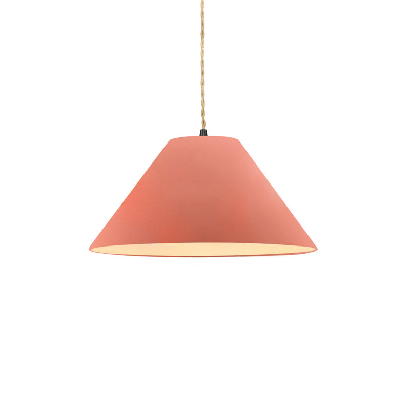 Radiance - luminaire suspendu 1 lumière Avola - rosé brillant - noir mat - l 11 po x H 5,5 po - ampoule remplaçable - cordon torsadé beige