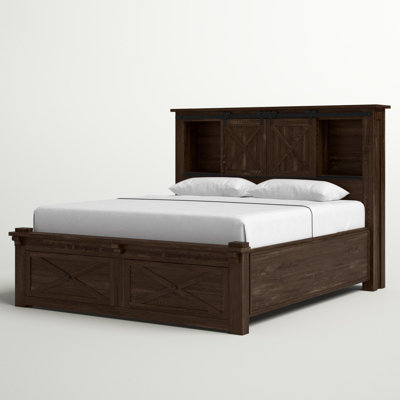 Carney Solid Wood Bookcase Storage Bed