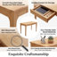 Bureau Mid-Century moderne en bois massif avec tiroirs et bords lisses pour bureau à domicile, salon, finition bois naturel-1245462289