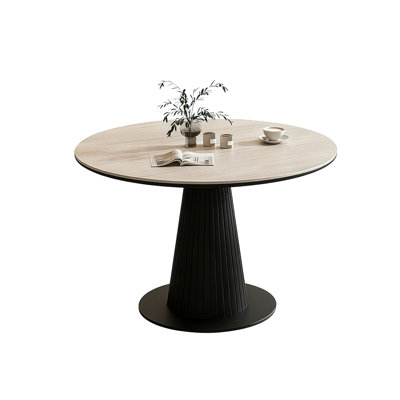 White&Black Round Sintered Stone Dining table