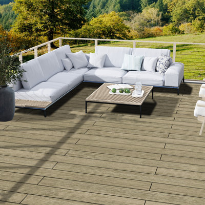 5.4" Composite Outdoor Decking Planks(Pack Of 15)-Includes Installation Accessories