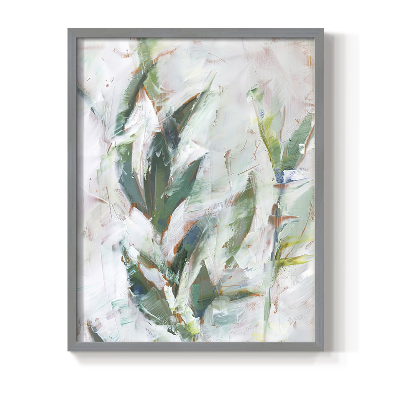 «Tropical Foliage Study II», reproduction encadrée - bois massif, Gris, H 10 po x l 8 po