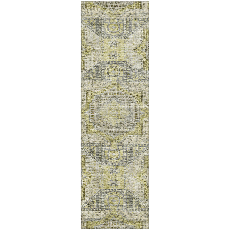 Premium Machine Washable Alaina AMF1929 Global Rug, Runner 2'3" x 7'6"