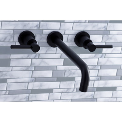 Kingston Brass Concord Two-Handle 3-Hole Wall Mount Roman Tub Faucet