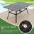7-piece Outdoor Dining Set, 4 Dining Chairs & 2 Swivel Chairs With Cushions & Rectangular Metal Dining Table With Umbrella Hole, 6 - Person Rectangular Outdoor Dining Set With Cushions, Patio Furniture Set For Porch, Garden, Backyard, Deck, Black