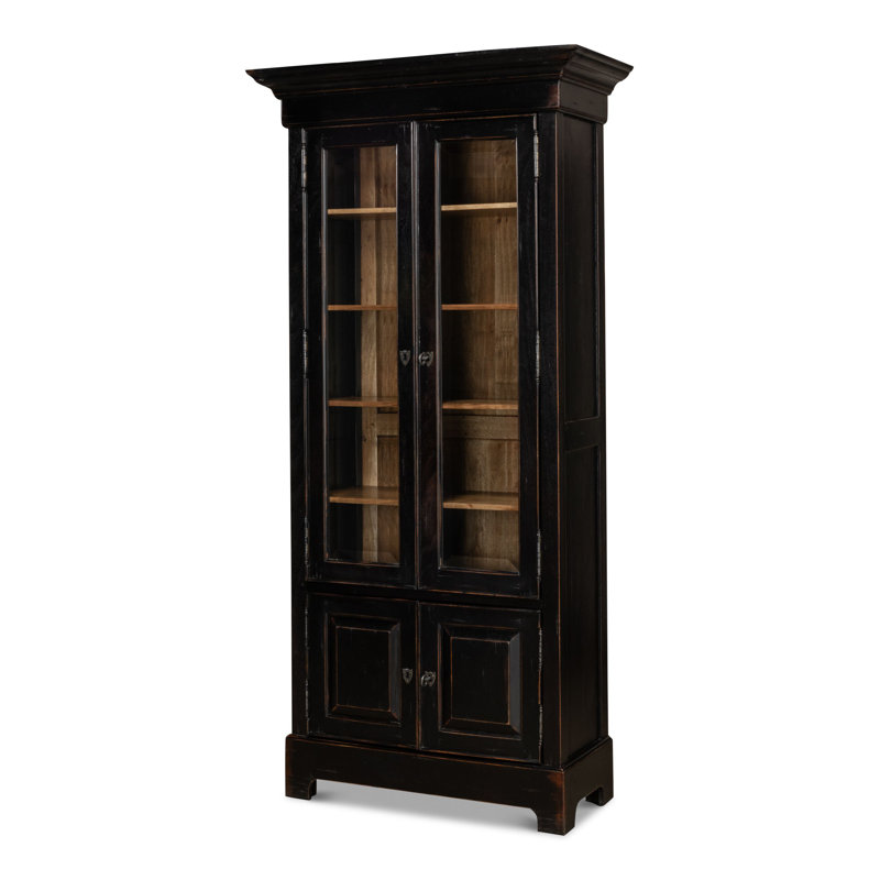 Ebony Black Adjustable Wood Traditional Bookcase