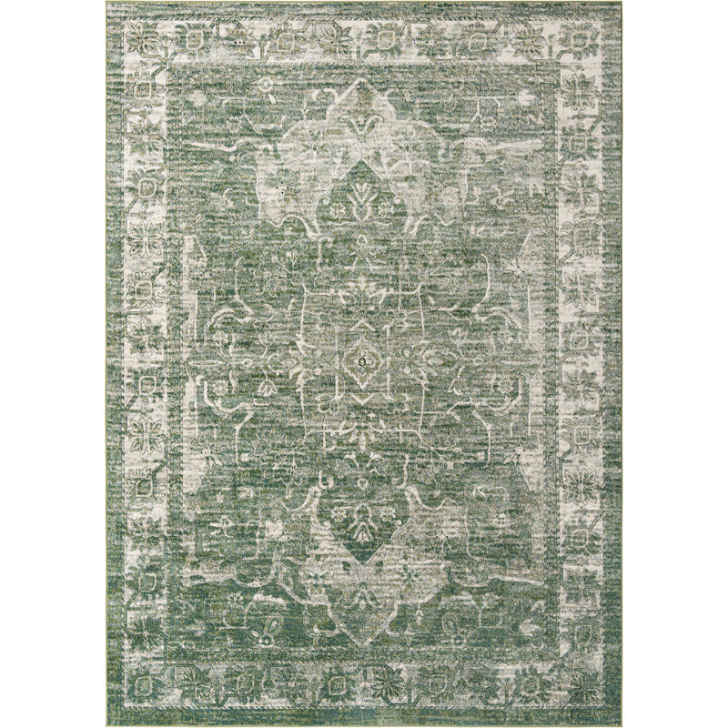 Tapis traditionnel Mekalah Moss Oriental, Rectangle 10 pi x 14 pi