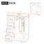 Meuble-lavabo 24 po avec lavabo en céramique intégré, 1 porte, 3 tiroirs, meuble-lavabo simple pour petite et moyenne salle de bain, bleu