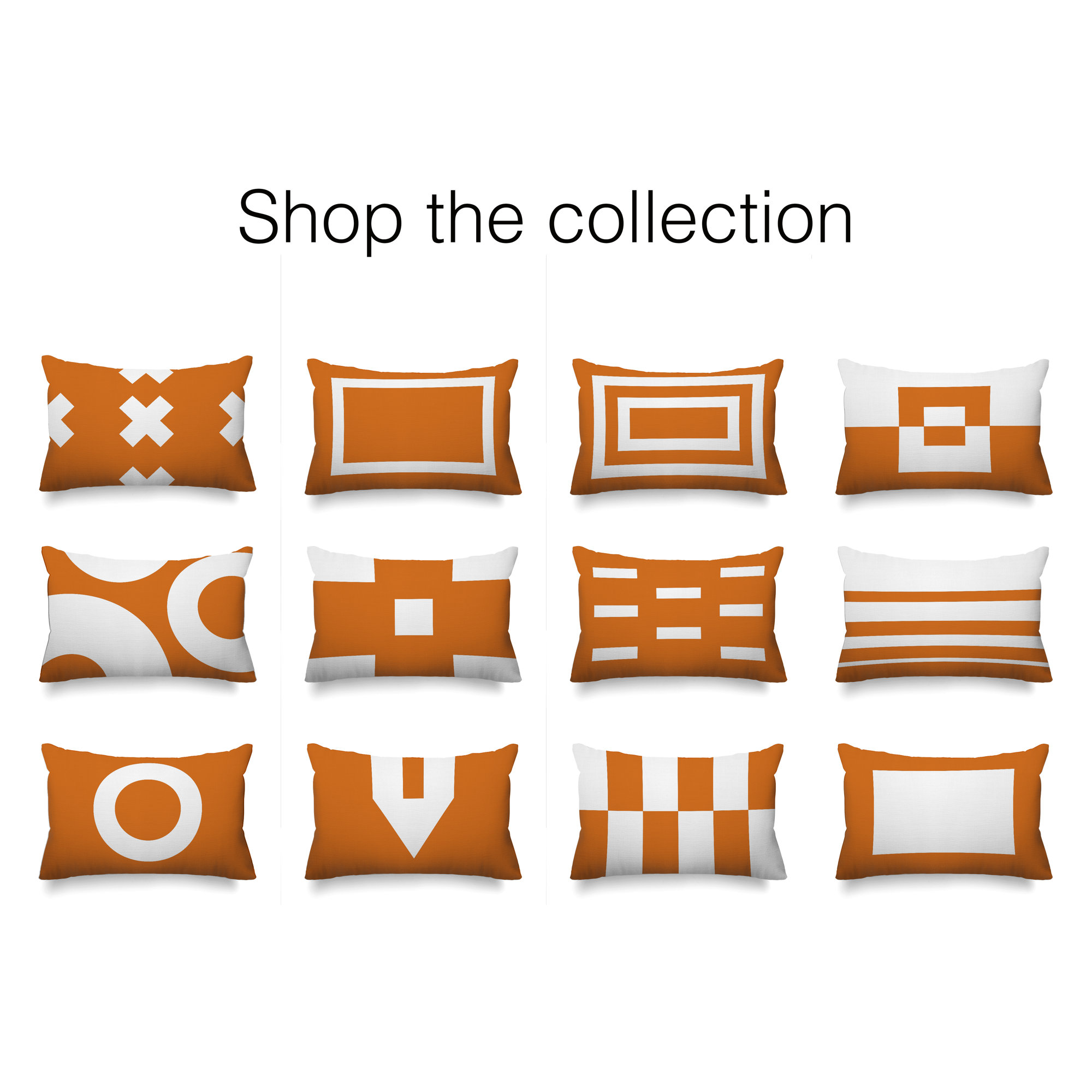 Luella Geometric Indoor/Outdoor Lumbar Throw Pillow, Orange