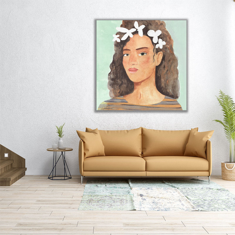 Folk Art Portrait III - reproduction d'art sur toile], H 12 po x l 12 po