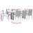  Garden Dining Set Black, Cream White