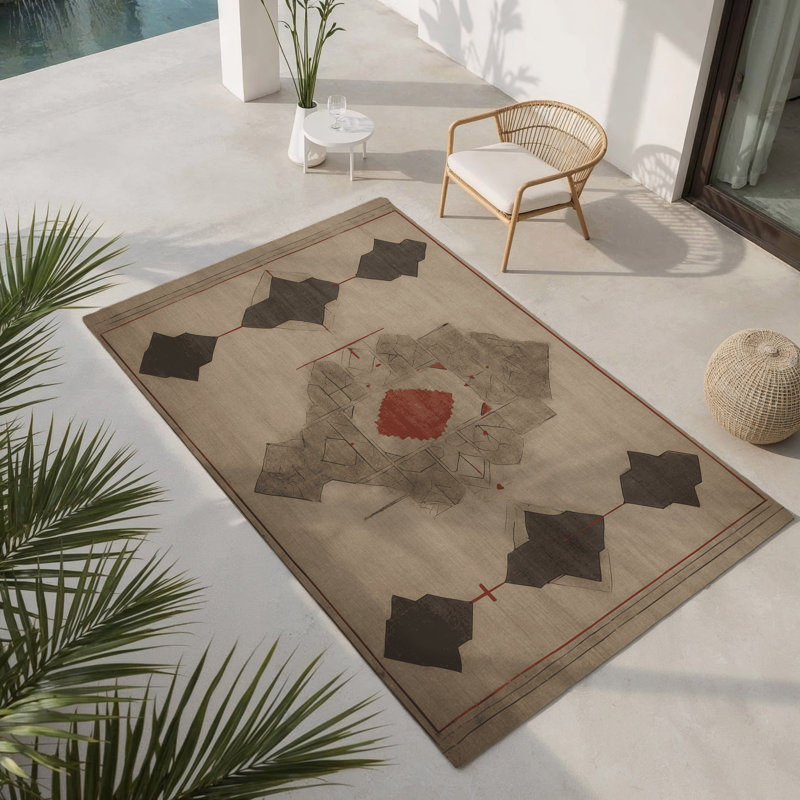 Tapis intérieur et extérieur Age-Worn Grace, Rectangle 1 pi 6 po x 2 pi 6 po
