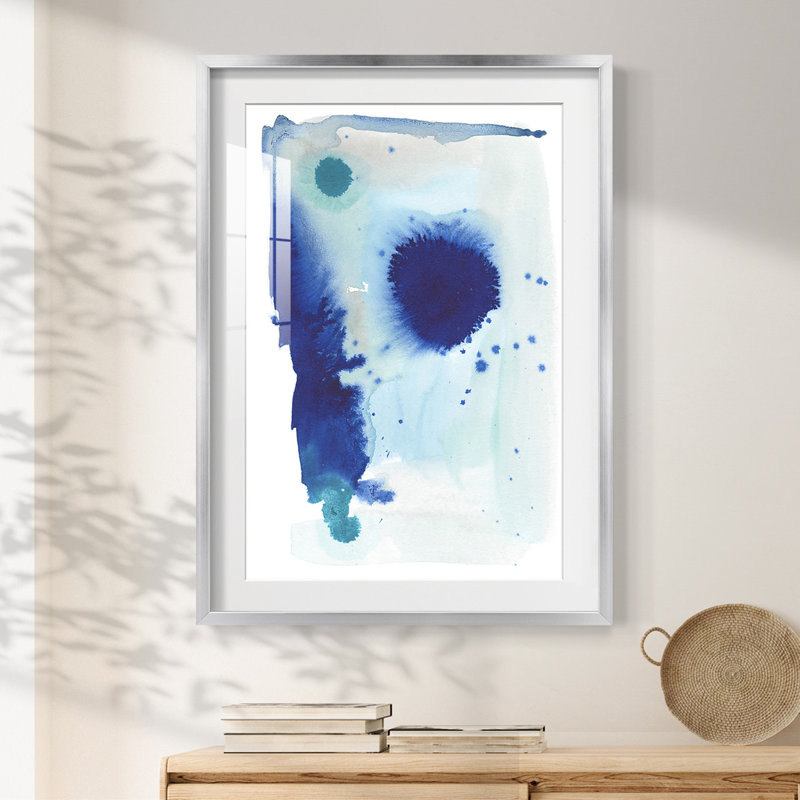 Spare Blue II - impression encadrée, H 28,5 po x l 20,5 po, Argent argent