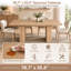 Ensemble de salle à manger extensible de style campagnard 7 pièces avec 6 chaises rembourrées, table de cuisine en bois de 160 à 200 cm avec piètement cannelé, ensemble de 6 chaises pour salle à manger peu encombrante-358524020-358524022-358524023