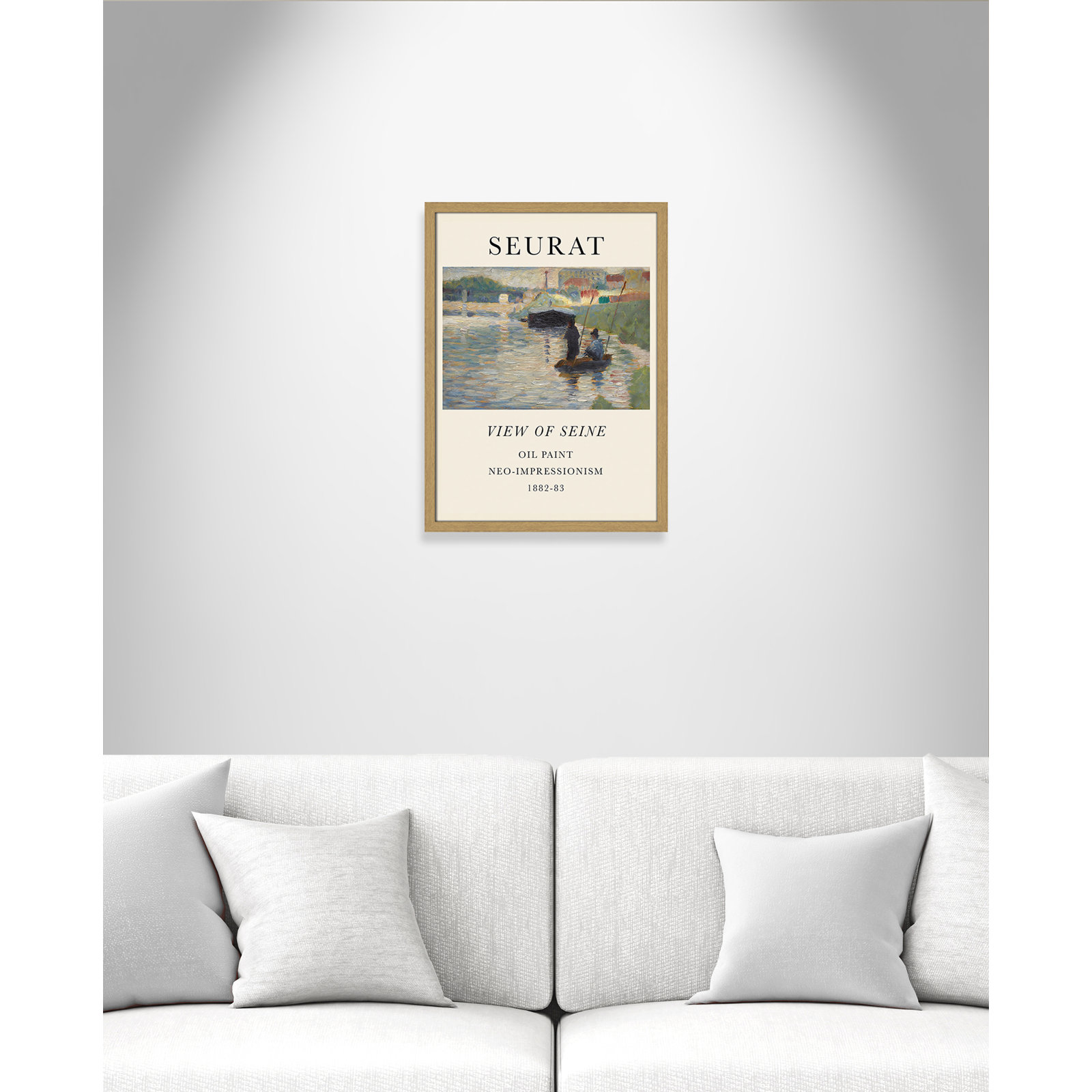 View Of Seine by Georges Seurat, No, Natural Single Picture Frame, 23" H x 17" W x 0.75" D