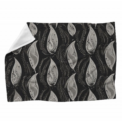 Paisley Fleece Throw Blanket - abstract Warm Soft Blankets - Throws for Sofa, Bed, and Chairs