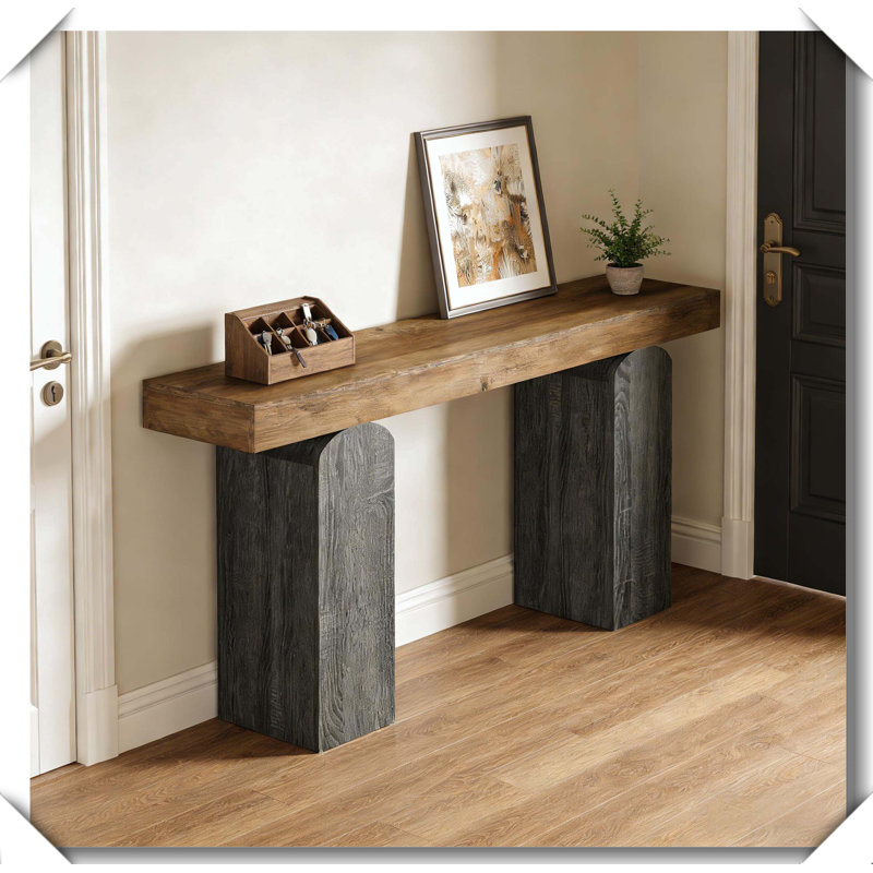 Console contemporaine pouvant s'adapter à plusieurs espaces, Brun / Gris