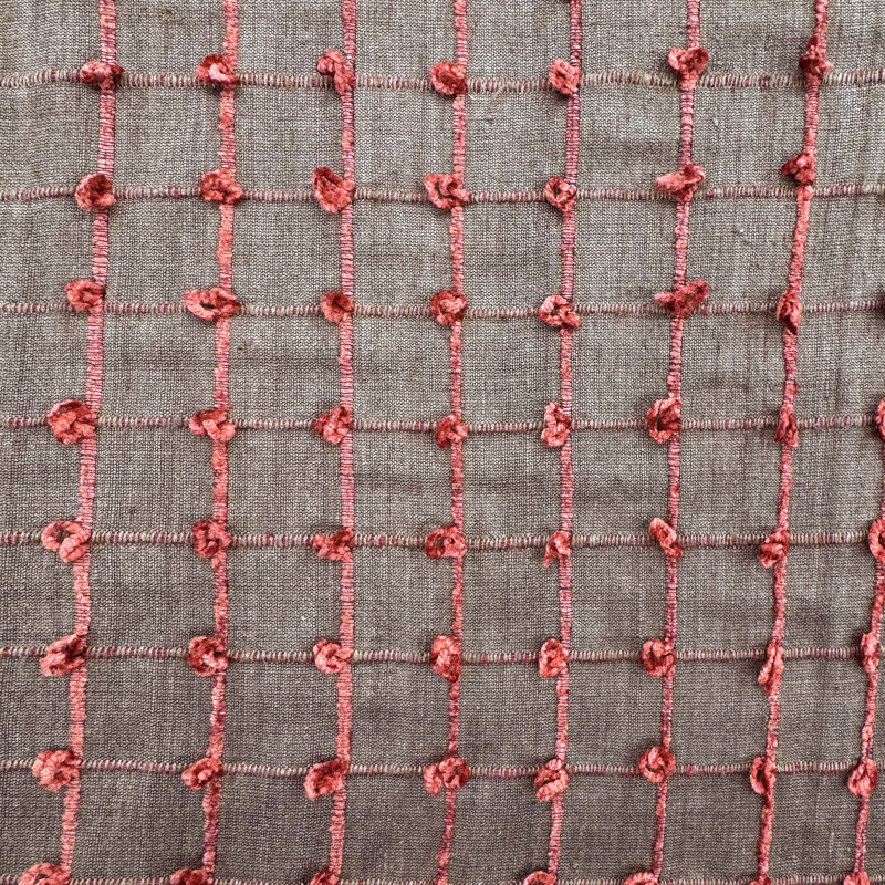 Kerala Fabric | Small Square Tufted Knots Silk Fabric | Drapery & Curtain Fabric, Java