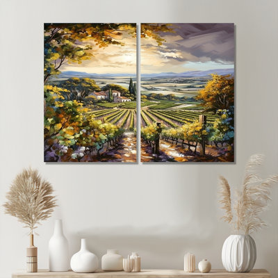 «Vineyard Charm Landscape II - Landscape Vineyard», art mural