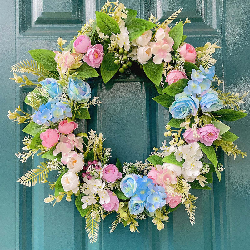 Décoration de printemps et d'été avec petit anneau de roses