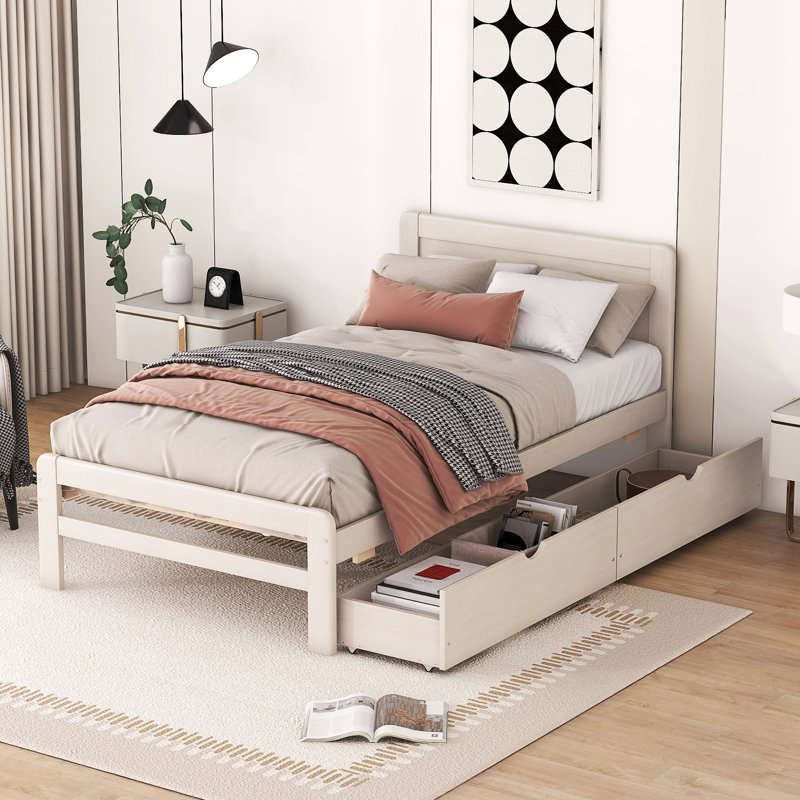 Celinda Storage Bed, White Washed