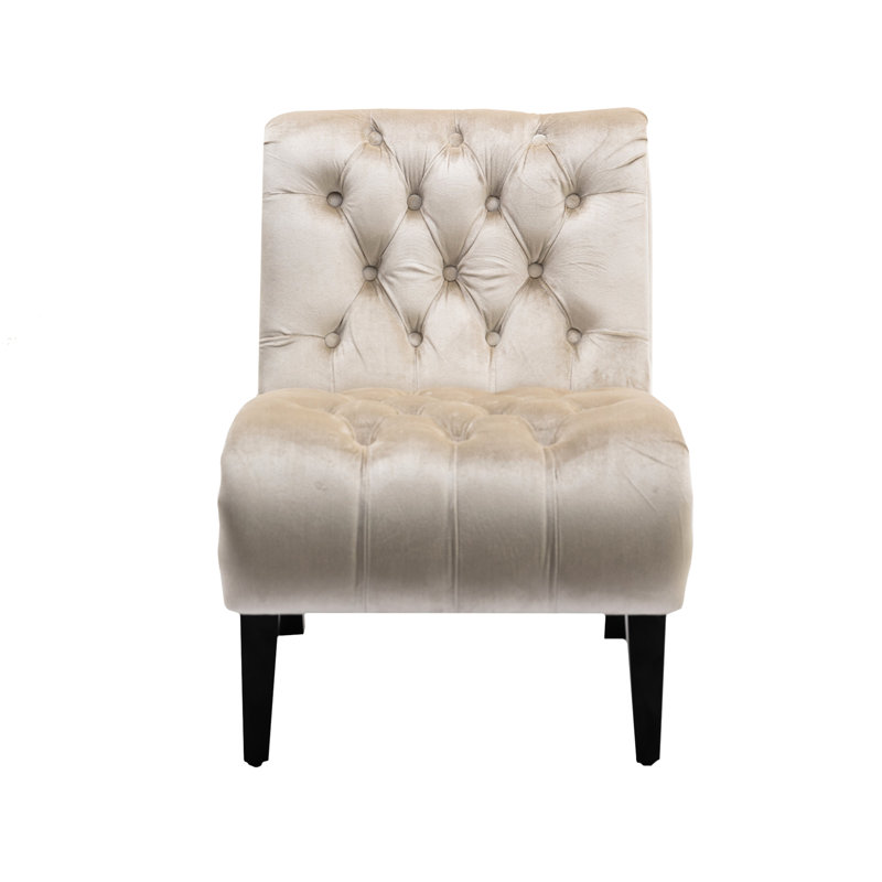 Chaise de salon en velours Comfy, Beige