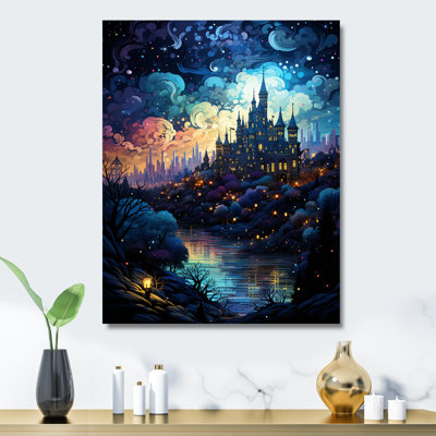 Starry Night Castle Of Dracula - Vangogh Metal Wall Art