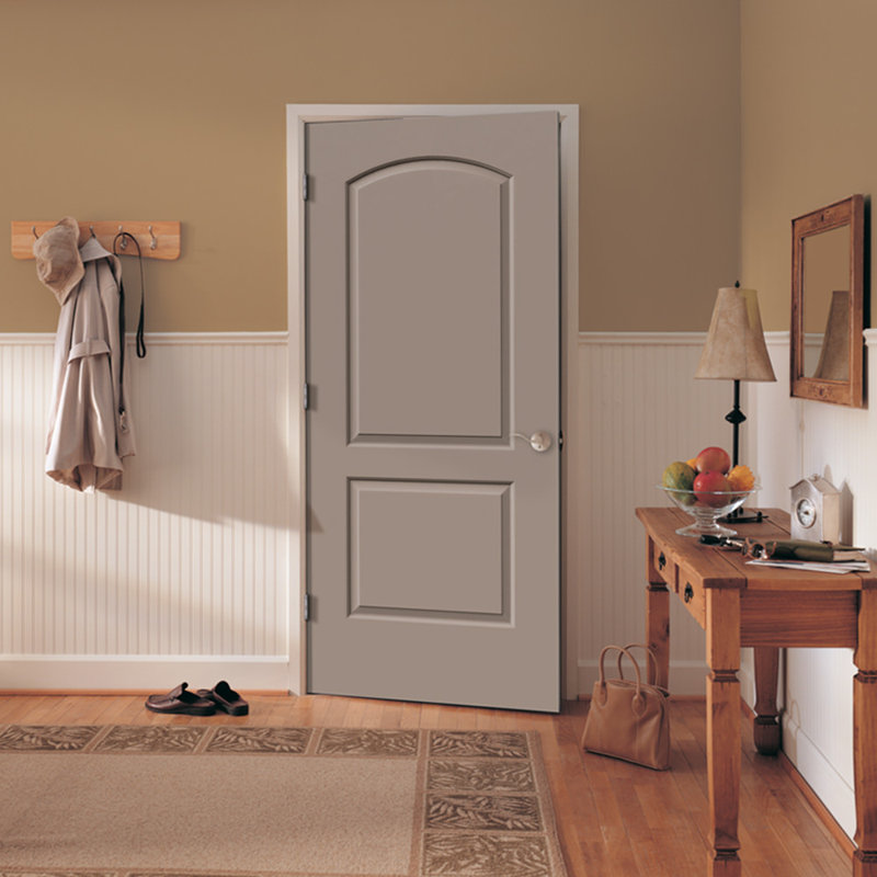 Primed 2-Panel Arch Top Caiman Hollow Core Molded Door, 18" x 80"