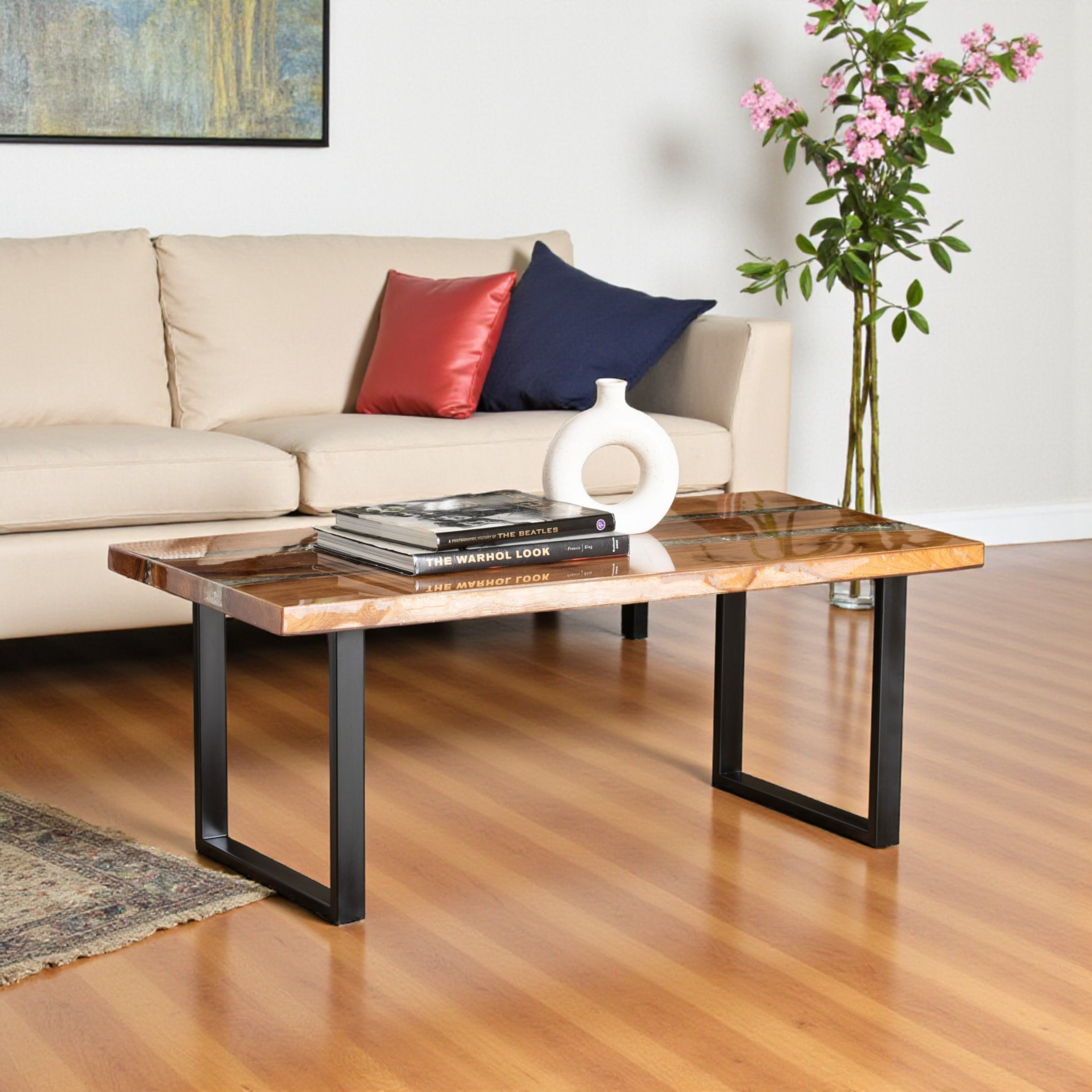 Side Table Rctangle 17 Stories Legrand Rectangular Live Edge Teak Wood Accent Table with ...