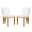 Ensemble de 2 chaises de salle à manger Boucle, structure en bois d'hévéa, siège moelleux beige, capacité de poids de 250 lb-133238602