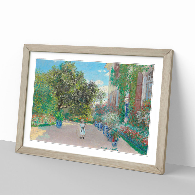 House at Argenteuil by Claude Monet - Framed Print, Oak Framed, 27cm H x 36cm W x 2cm D
