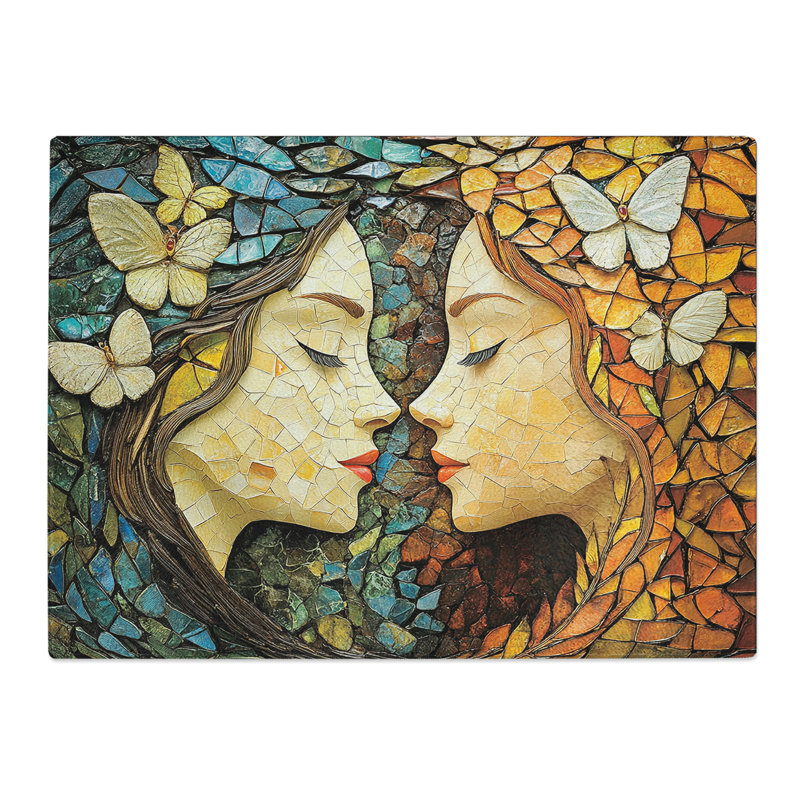 Two Woman  Glass Chopping Board