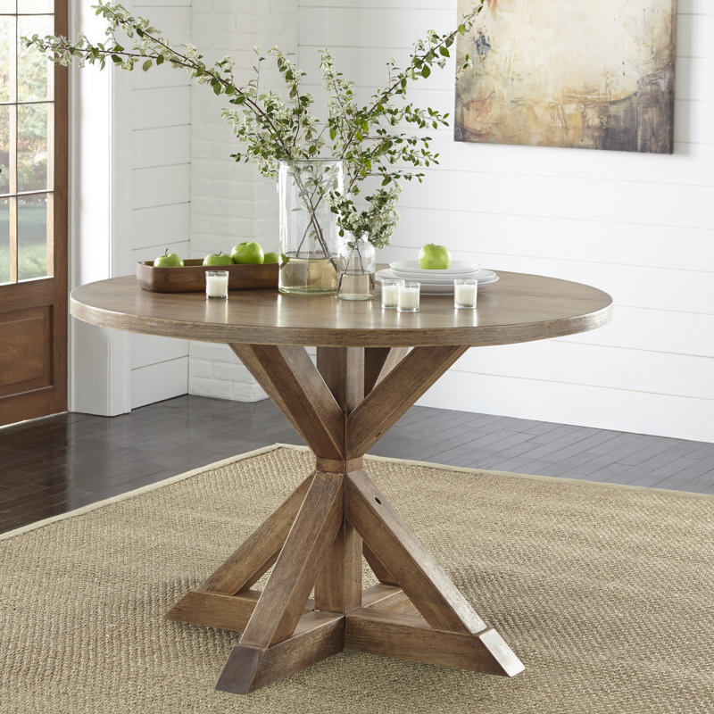 Steph Pedestal Dining Set, 5 Pieces: 1 Table, 4 Chairs