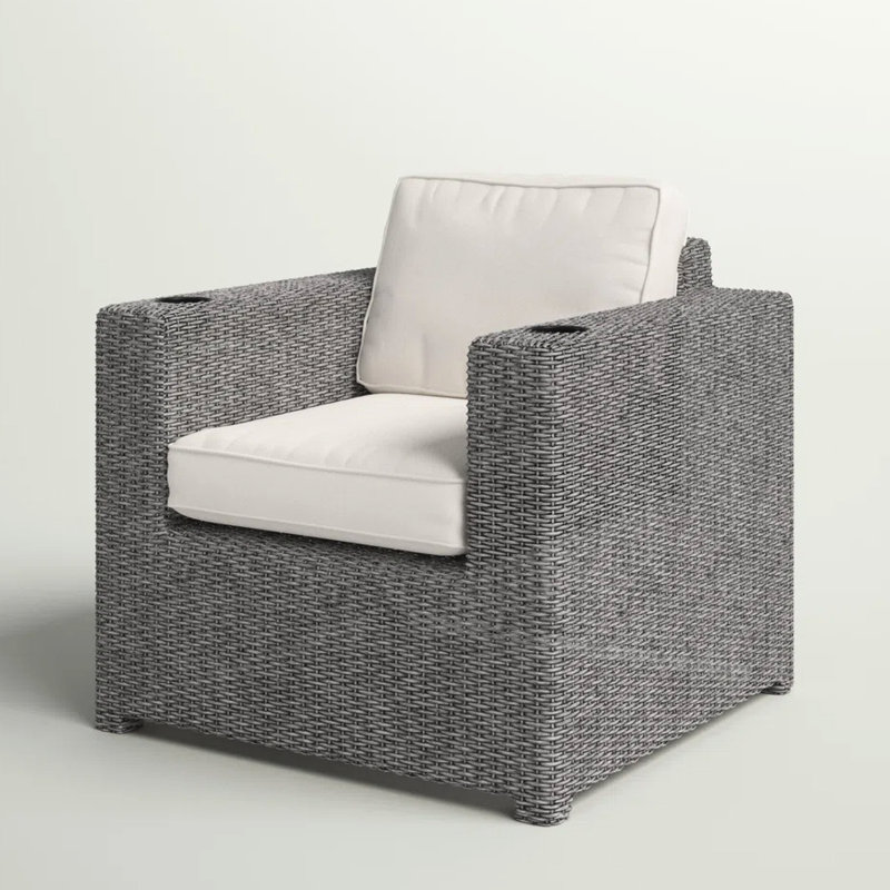 Fauteuil de patio léger avec coussins - gris portatif entièrement assemblé, structure rouille, coussins antitaches, position inclinable réglable