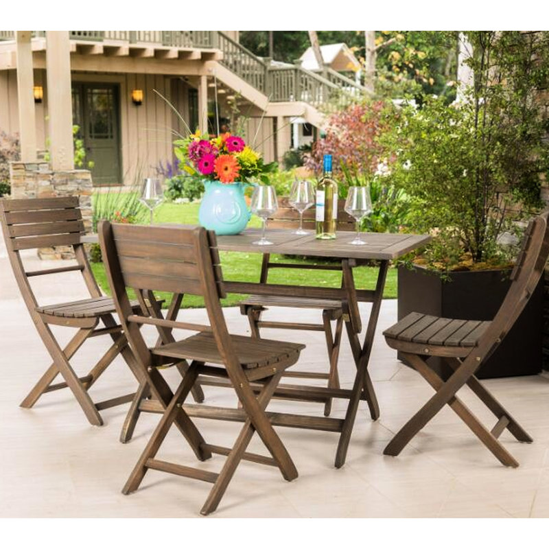 Table pliante 43,5 po - Résistant aux intempéries, eau, gris, solution de rangement pratique pour l'extérieur, intempéries