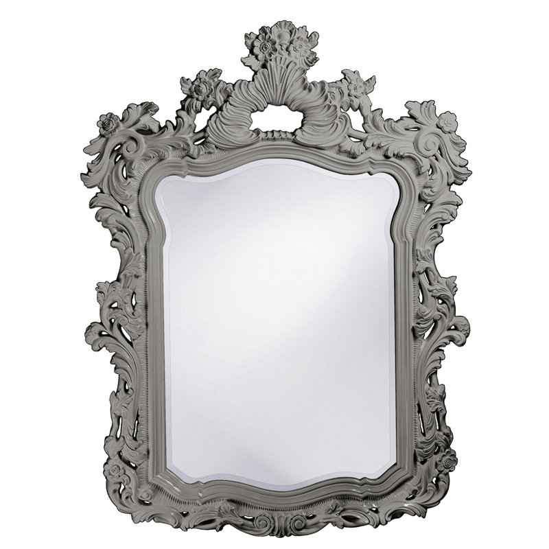 Cilegon Ornate Framed Wall and Vanity Mirror, Nickel