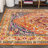 Dercyn Geometric Medallion Orange/Blue Rug-146506032