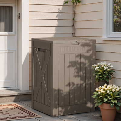 55 Gallon Lockable Resin Package Delivery Box With Lockable Secure